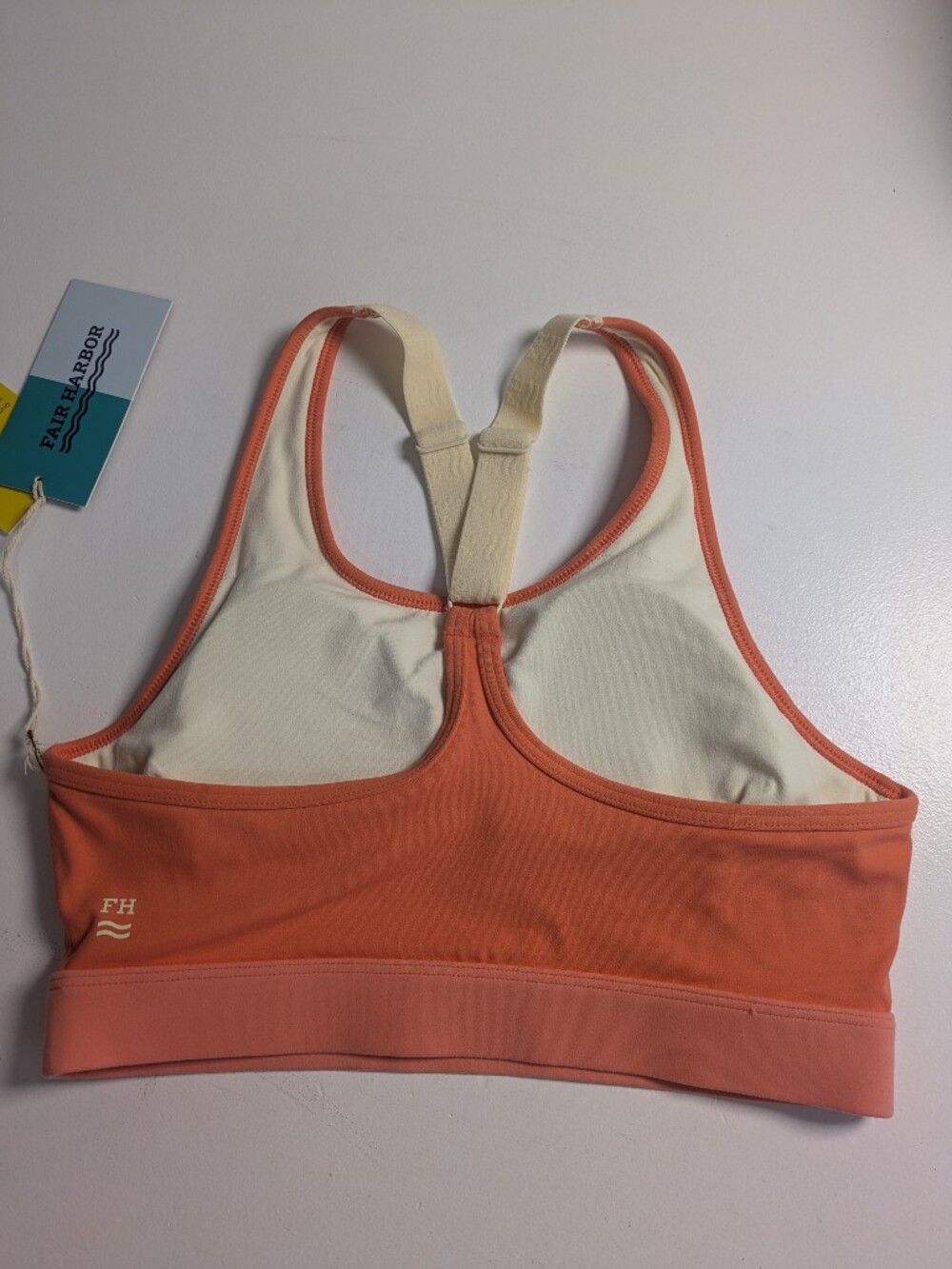 NWT Fair Harbor Corliss Sports Bra Coral Wireless Sz S Coral Race Back Gym Sport - Picture 4 of 12
